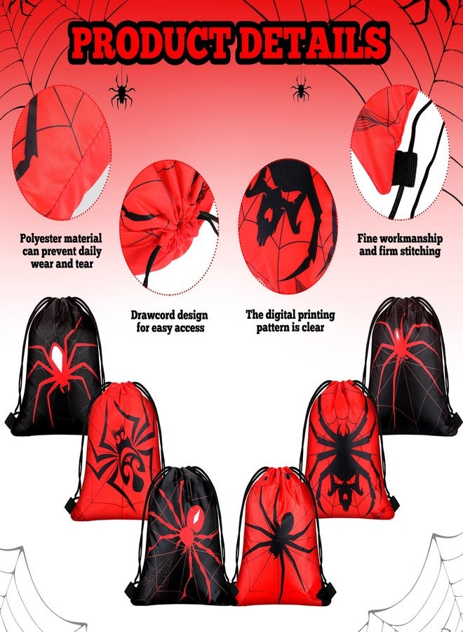 Lothee 30 Pcs Spider Drawstring Goodie Gift Bags Spider Party Favors Hero Birthday Party Decoration Supplies Spiderweb Candy Treat Bags - Image 4